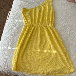 Boutique One Shoulder Yellow Sundress